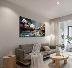 Large Canvas Wall Art Zen Decor Pink Lotus Picture 40L» x 20W» pink lotus