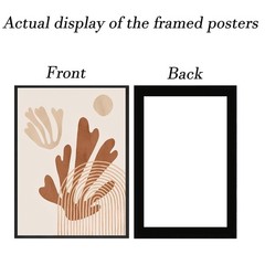 Boho Abstract Wall Art Set (4) – Coral Line Canvas Prints in Frames Living Room