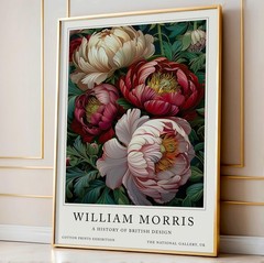 William Morris Art Nouveau Botanical Poster, Vintage Floral Wall Art Print