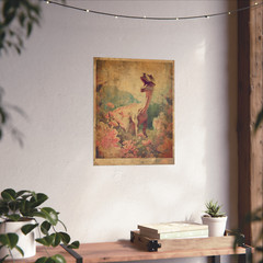 DINOSAUR BOTANICAL Retro Wall Art, Prehistoric Flower Print, Dino Floral Decor