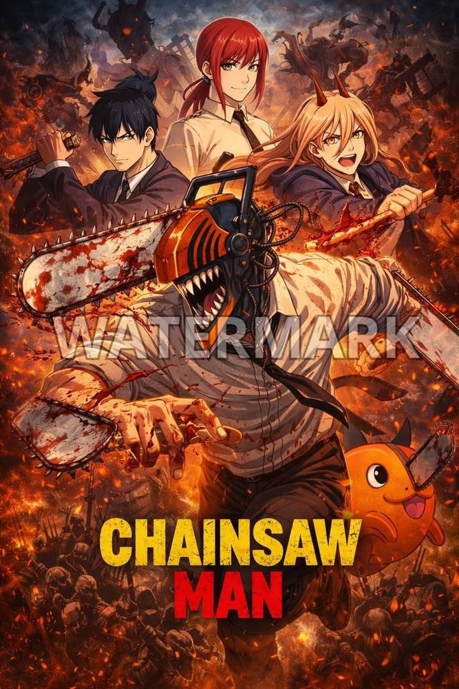 CHAINSAW MAN ART PRINT POSTER CHOOSE YOUR SIZE CHOOSE YOUR FAVORITE IMAGE