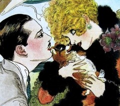 Puppy Love by Nell Brinkley – 1910s Art Nouveau Illustration Print