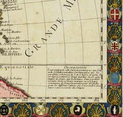 Old 1732 French Decorative Map of Asia 100% Cotton Canvas Magnetic Wooden Hanger