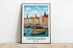Copenhagen Travel Print – Denmark Poster – Custom Personalised Gift
