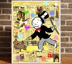 Alec Monopoly Sunday Scroll Art Print | Mounted Canvas | Framed Canvas |Acrylic
