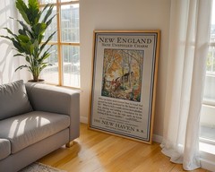 New England hath unspoiled charm Retro Travel Poster