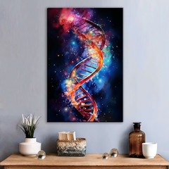 DNA Canvas Double Helix Wall Art Large Canvas Science Living Room Decor
