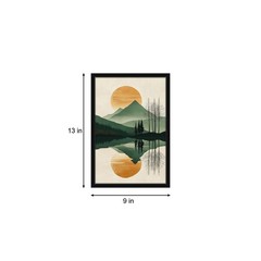 Mountain Landscape Wall Art Frame Sunset Nature Black Frame Home Decor 13×9 inch