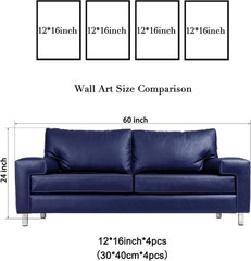 Stylish 4-Panel Black and White Abstract Canvas Paintings for Interior Design