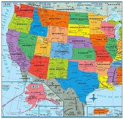 Wall Map Of The United States USA Road Travel Maps City Name US Poster 40″ x 28
