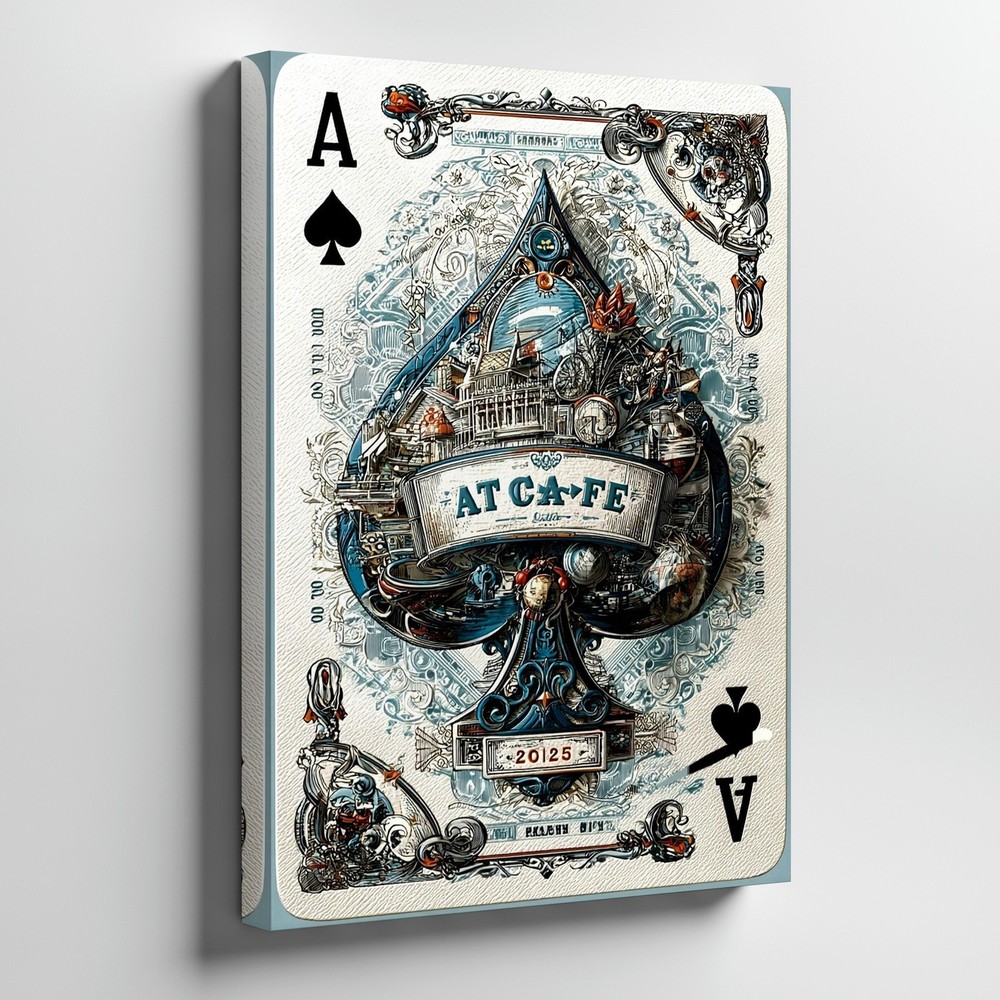 Ace Of Spades Vintage Playing Card Canvas Wall Art Decorative Print For Home
