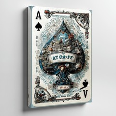 Ace Of Spades Vintage Playing Card Canvas Wall Art Decorative Print For Home