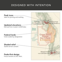 Colorado 14ers Map 18×24 Poster (Tan) #454