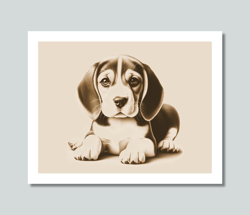 BEAGLE PUPPY Dog Photo Picture Pet Print in 8×10 or 11×14 WB6s