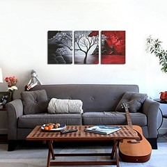 Wieco Art 3 Panels The Cloud Tree Gallery Wrapped 12x16inchx3pcs, Multi