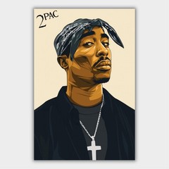 2PAC Tupac MDF Wood Art Poster: Room & Garage Decor
