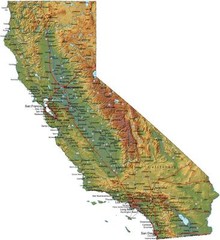 CALIFORNIA STATE MAP GLOSSY POSTER PICTURE PHOTO san francisco los angeles 635