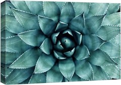Wall26 Teal Rose Succulent Canvas Print Floral Botanical Wall Art