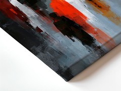 Wall Art Abstract City Crowd Painting Modern Urban Figures Canvas Print Decor