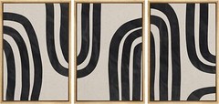 Geometric Wall Art Decor Minimalist Abstract Modern Framed Canvas Print Set of 3