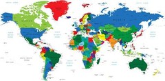 World Map Wall Art Poster Print Artwork Home Office School Decor HomeSchooling
