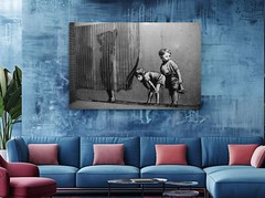 Banksy Lady Shower Peeping Boys Street Art Canvas Print – Ready to Hang Decor