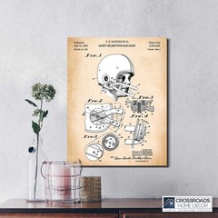 Football Wall Decor, Patent Football Helmet Canvas Print