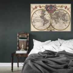 83800 Vintage Historical 1720 Nautical Chart World Map Decor Wall Print Poster