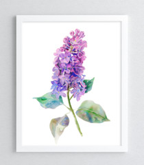 Floral Wall Art Print, Lilac Purple Foral Wall Art Decor, Botanical Wall Art