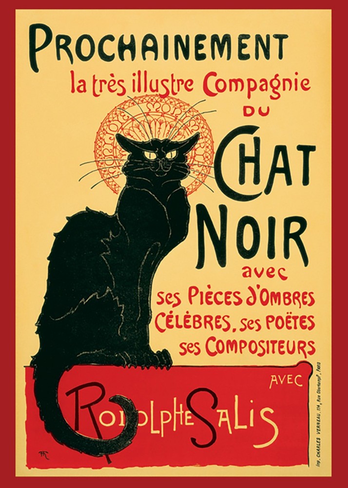 Le Chat Noir – Art Nouveau Advertising Poster (Montmartre, Paris) (24″ x 36″)