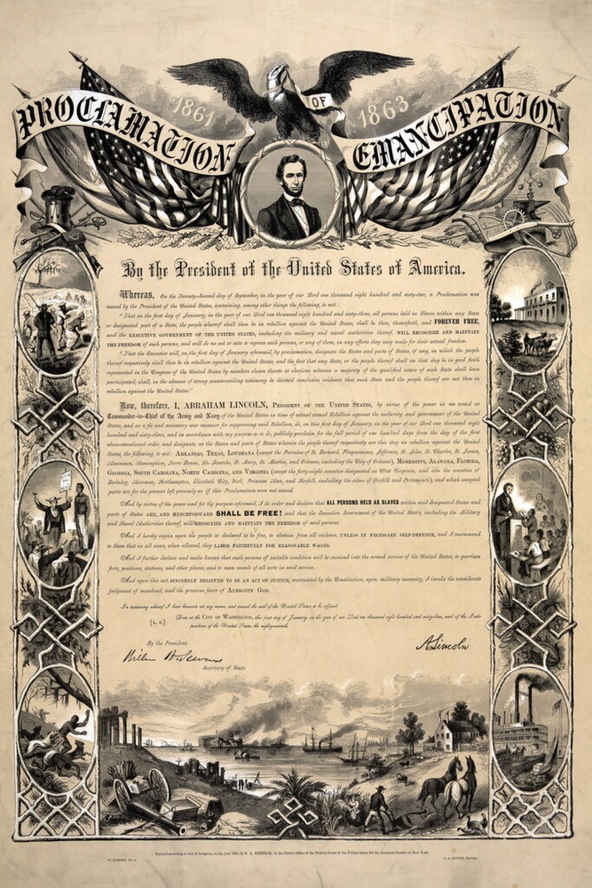 Emancipation Proclamation Antique Classroom Decor Art Print Poster 12×18