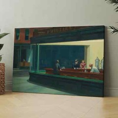 Nighthawks by Edward Hopper Vintage America Cities Canvas Print Wall Art