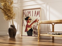 Mom I Am A Rich Man Cher Quote Feminist Art Print Empowering Vintage – Unframed