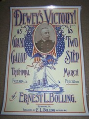1899 Dewey’s Victory Sheet Music Patriotic Americana Military Poster War w/Spain