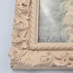 Set of 2 Vintage Cherry Jeffe Huldah Prints Ornate Wood Frames Paris Decor 17”