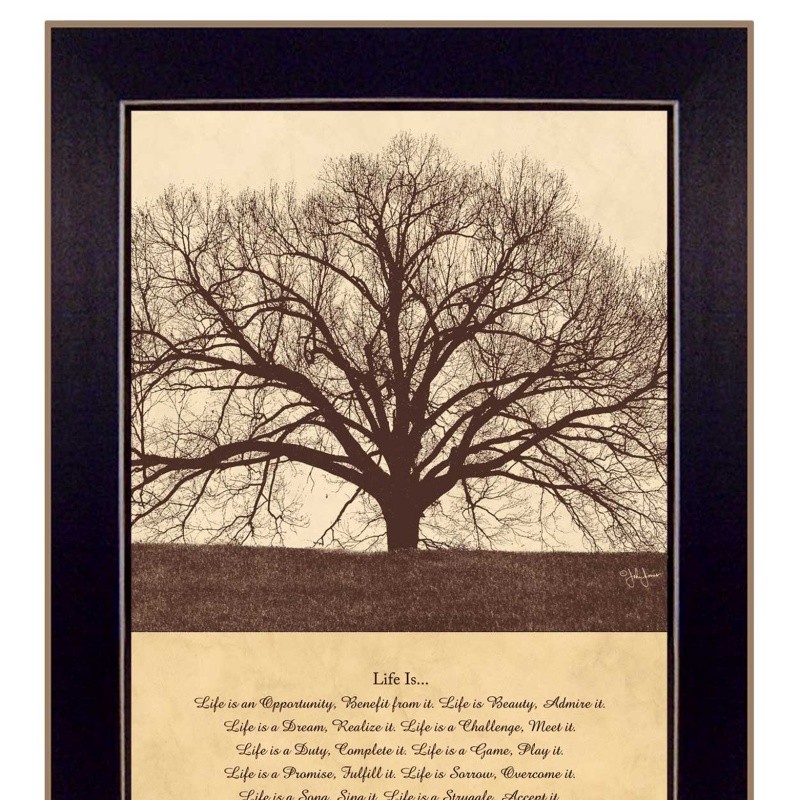 «Life Is» Framed Wall Art, Poster Printed Living Room Attic Porch Decor 10″x14″