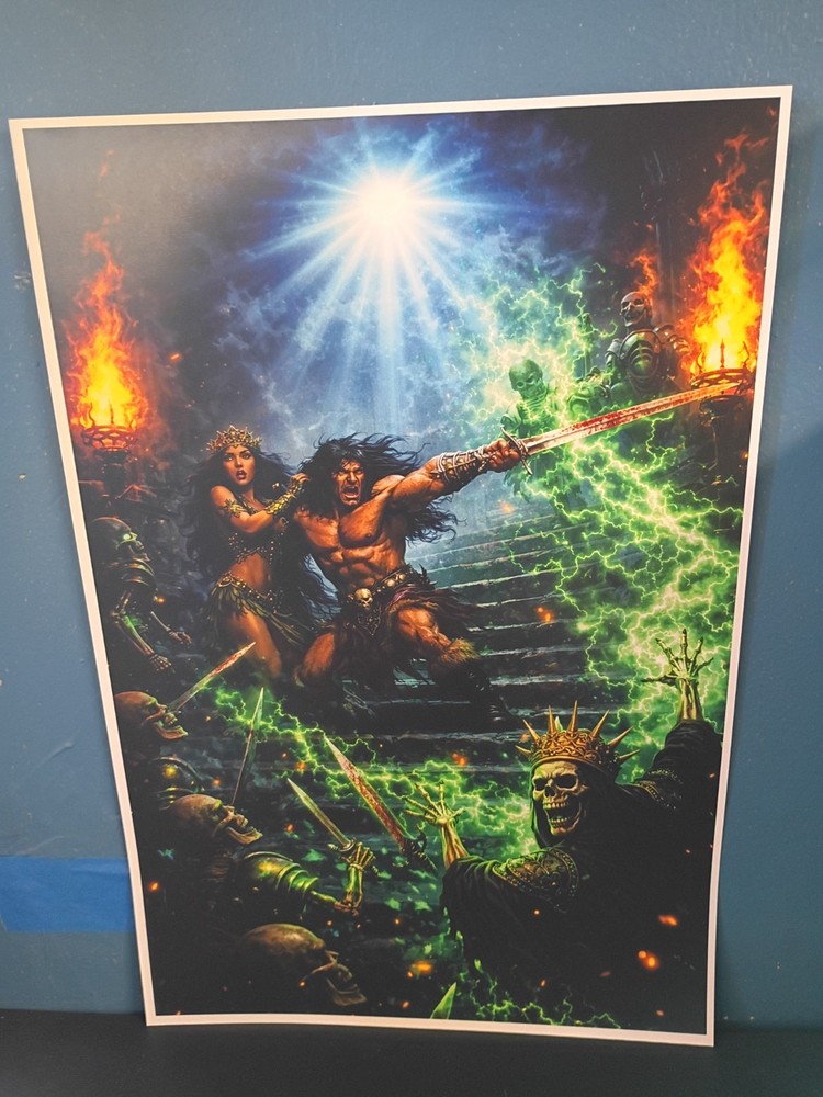 BARBARIAN POSTER FANTASY ART 12X18 MATE CARDSTOCK 130 lb NEW CONAN TARZAN 14A