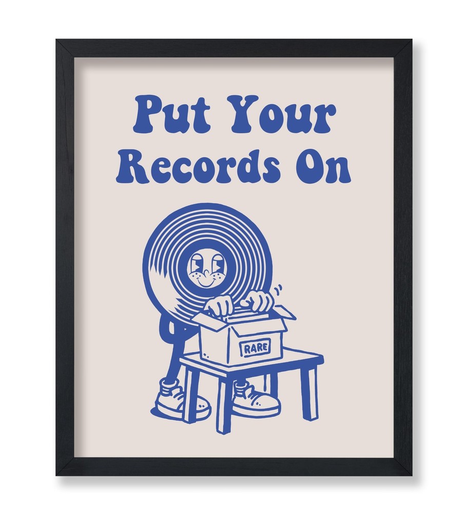 Put Your Records On Poster – Retro Vinyl Record Print – Music Art – Funky Des…
