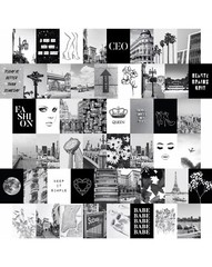 Artivo Black White Wall Collage Kit, 50 Set 4×6 inch, Bedroom Decor Teen Girls