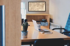 Railroad Map – Washington and Ohio Railroad – Colton 1870 – Vintage Wall Art