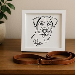 Personalized Laser Engraved Beauceron Dog Portrait on Wood in Frame Handcrafted