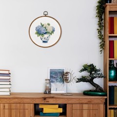 Stunning Blue and White Chinoiserie Floral Wall Art – Bohemian 10″x10″
