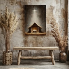 Nativity Scene Canvas Art | Jesus Birth Christian Home Wall Decor