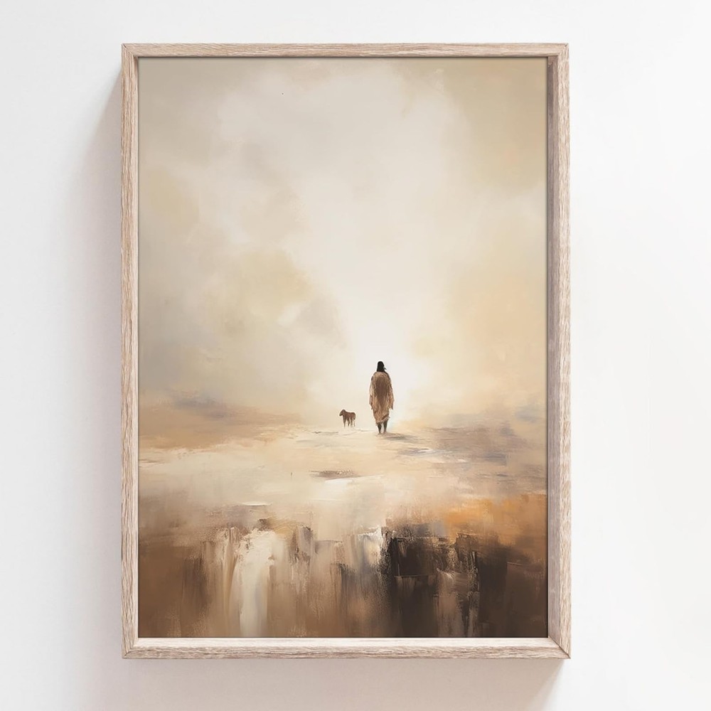 Christian Wall Art Jesus and Lost Sheep Canvas Print Religious Wall Decor Chr…