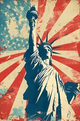 Statue of Liberty American Flag – 250th Anniversary Celebration – POSTER 20″x30″