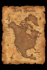 North America Vintage Antique Style Map Cool Wall Decor Art Print Poster 12×18