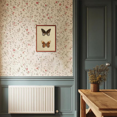 Vintage Butterfly Wall Art, Retro Butterfly Illustration Canvas Print, Neutral V