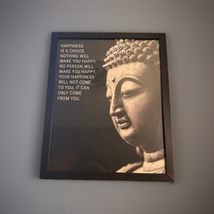 Framed Buddha Wall Art- Happiness Is A Choice: Home / Office Decor