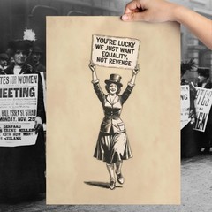Equality Not Revenge Feminist Art Print Suffragette Protest Poster