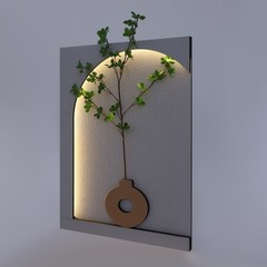 20W Plants Decor Electric Sandstone Painting Wall Decoration with LED Light